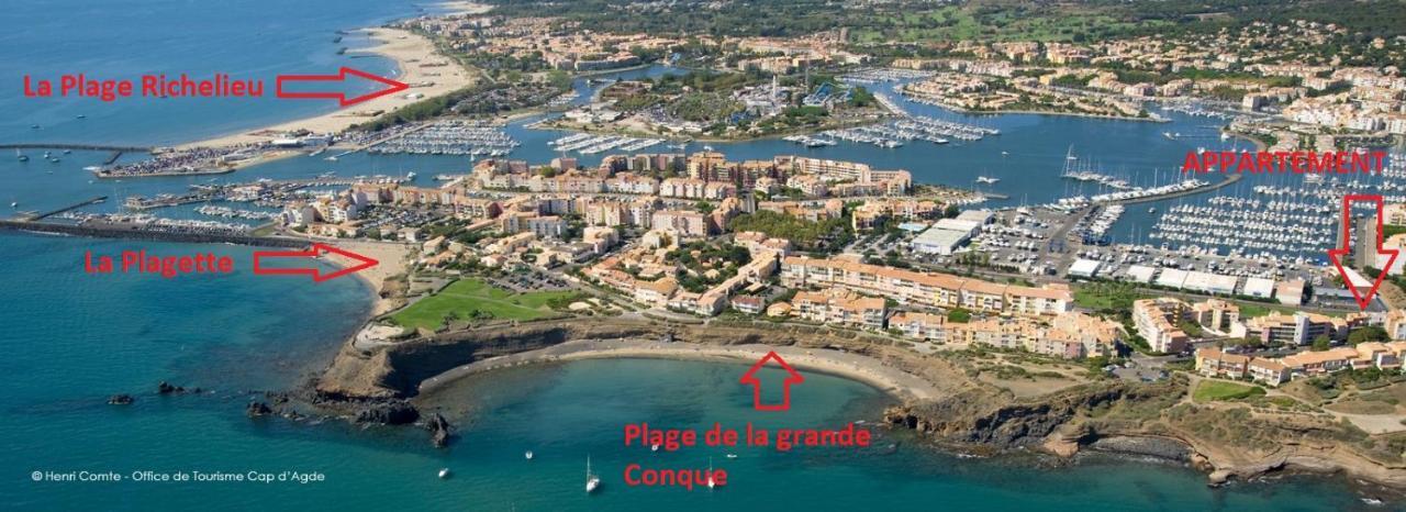 Cap D'Agde 300M Plage Du Mole,Vue Port,Parking,Lave Linge,Piscine Apartment Exterior photo